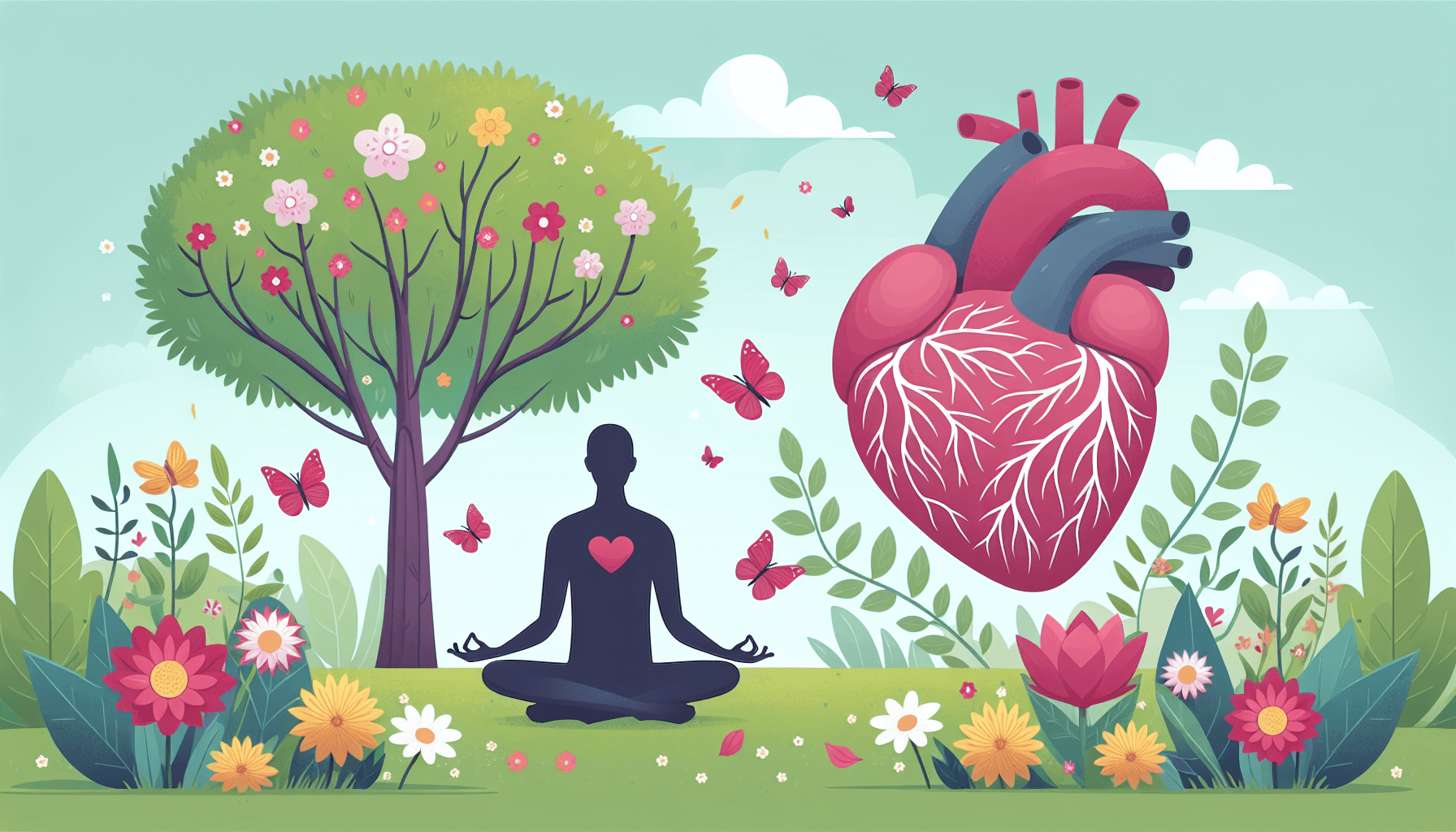 Illustration of person managing stress representing stress management for atrial fibrillation patients