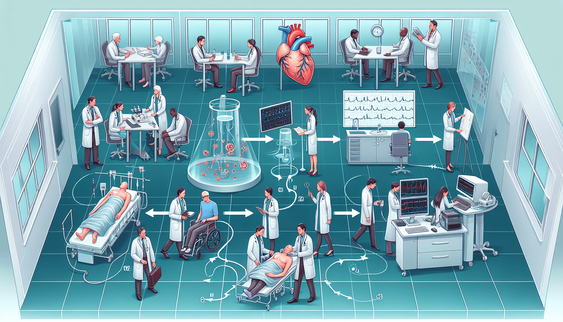 Illustration of clinical trial process