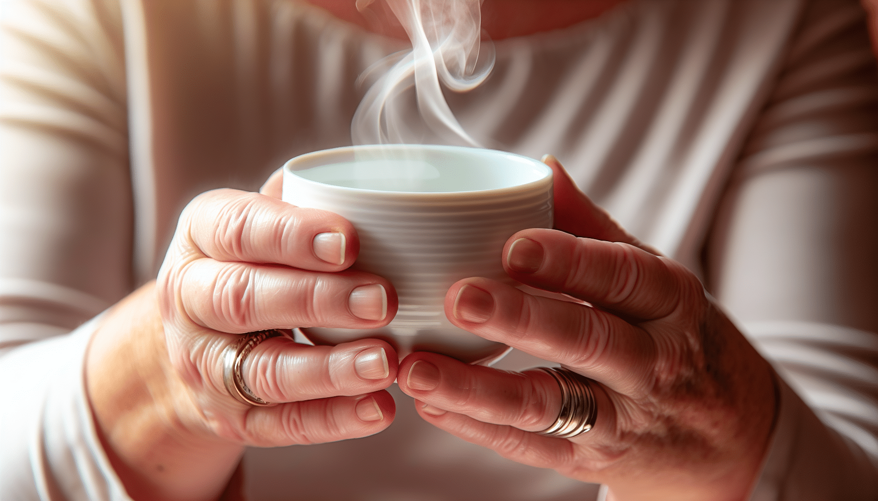 Person holding a coffee cup