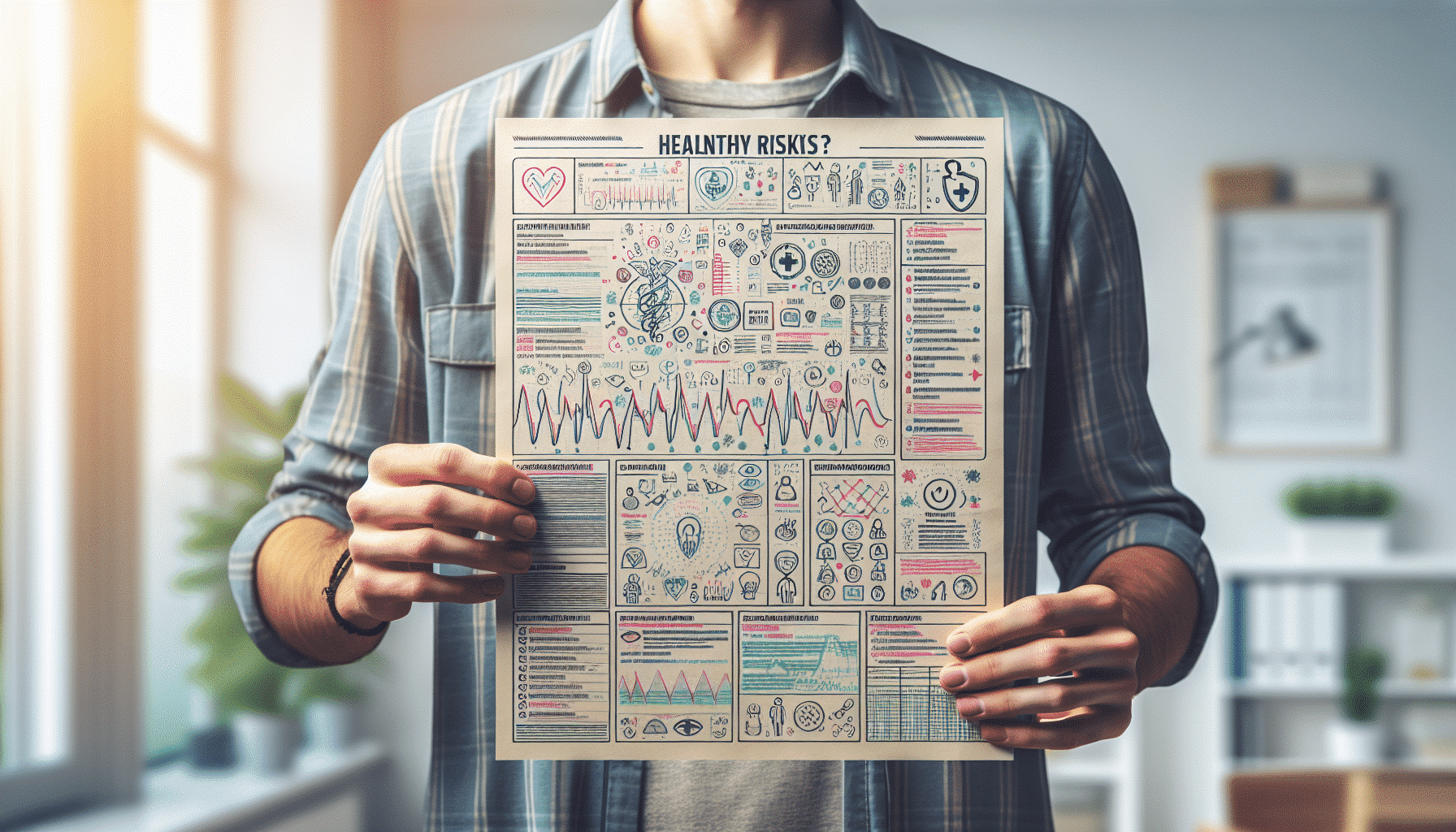 Illustration of a person with a medical history chart