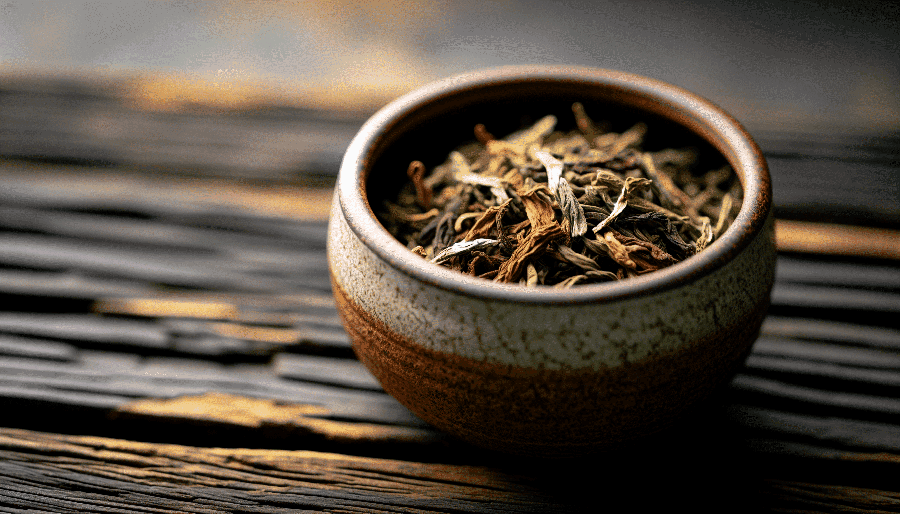 Tea leaves in a cup