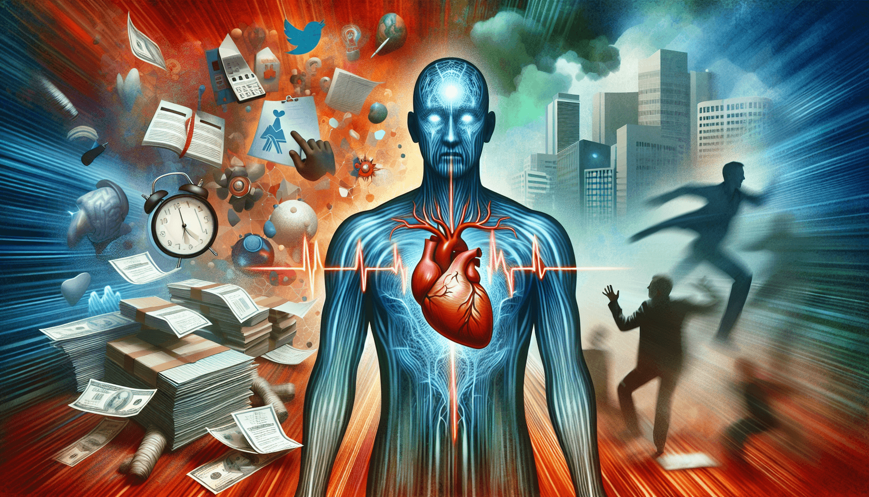 Illustration of lifestyle factors affecting heart palpitations