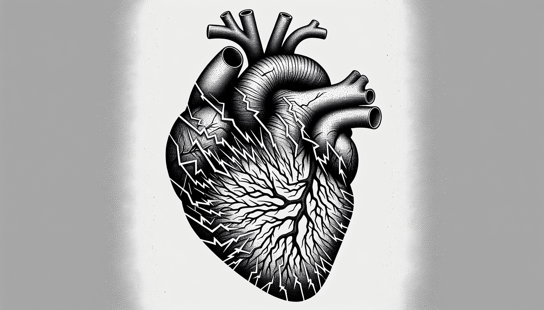 Illustration of a heart with irregular rhythm