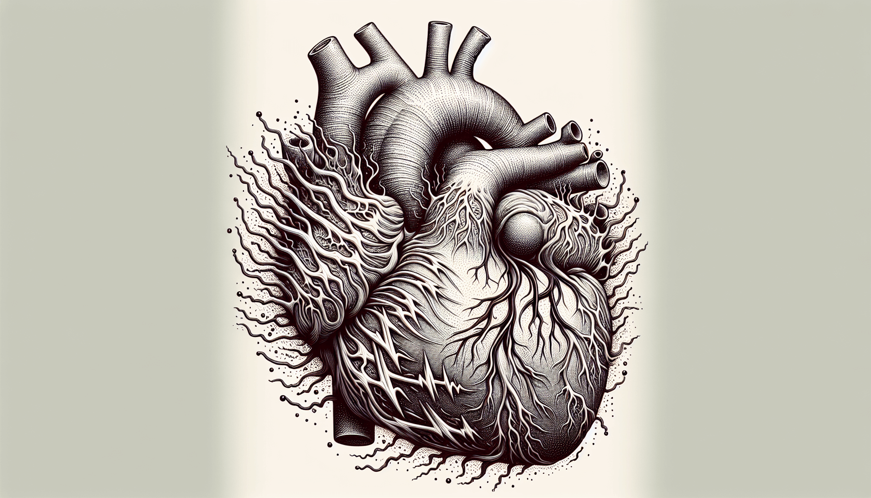 Illustration of heart with irregular rhythm