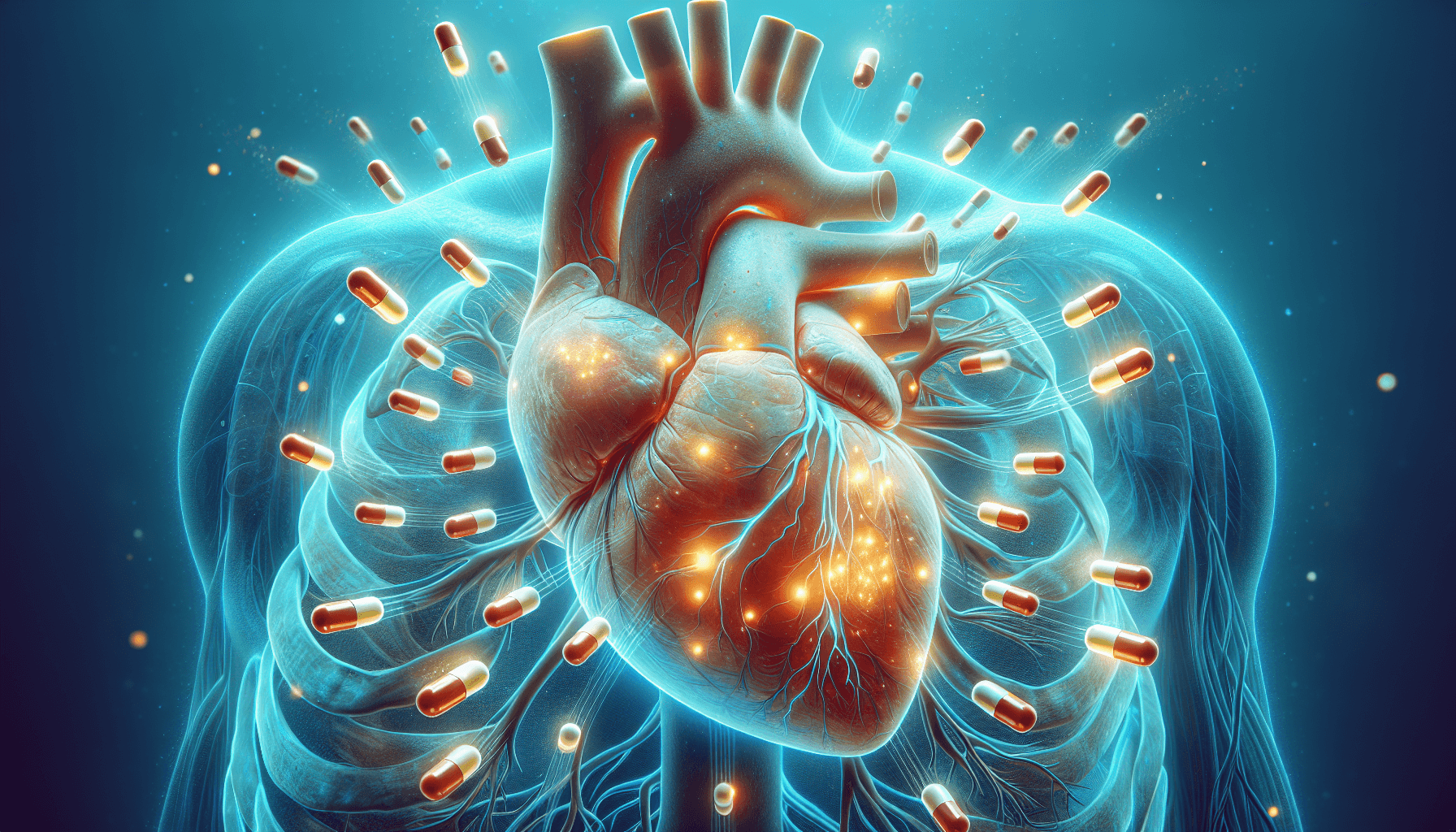 Illustration of medication and heart