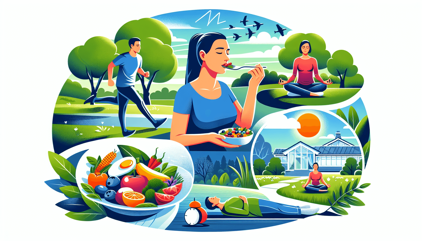 Illustration of healthy lifestyle choices